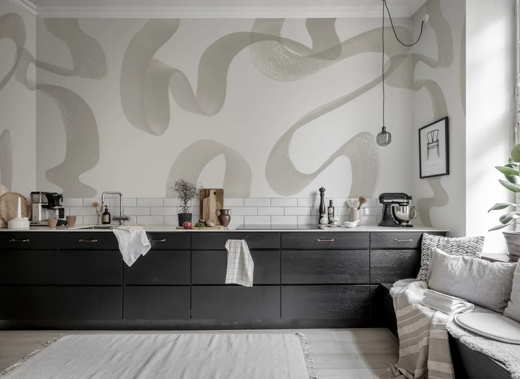 Fototapet, Waves, Beige, Rebel Walls