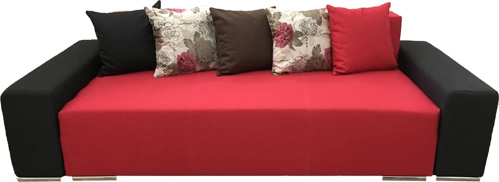 Canapea extensibilă roșu cu negru - URBAN