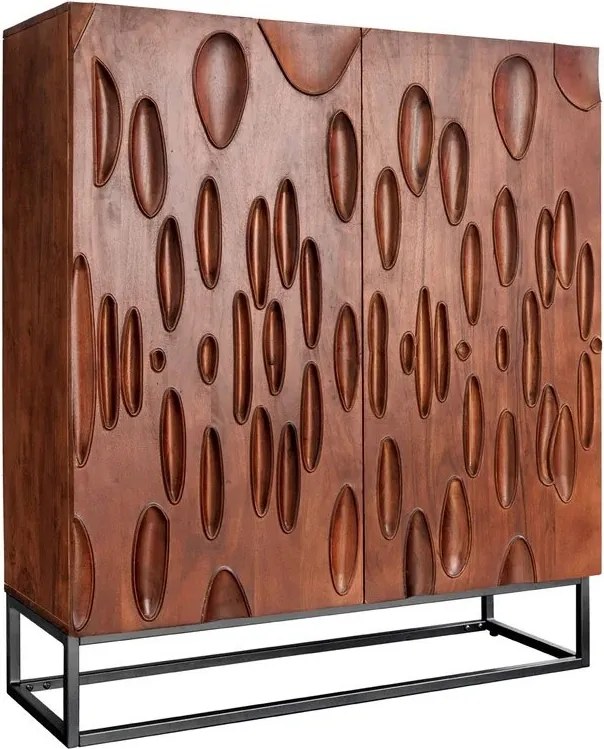 Comoda inalta cu model 3D, Lemn Salcam, Maro, DUNE 120cm