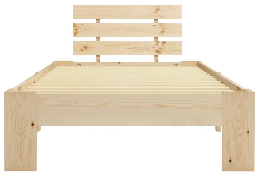 Cadru de pat, 90 x 200 cm, lemn masiv de pin Lemn deschis, 90 x 200 cm
