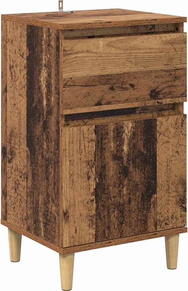 vidaXL Dulap de noapte Lemn vechi 40 x 35 x 70 cm Lemn compozit