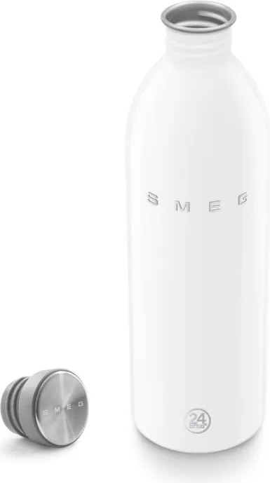 Sticla Smeg Urban WBF02WH, 1 l, Inchidere ermetica, Fara VRA, Otel inoxidabil, Alb