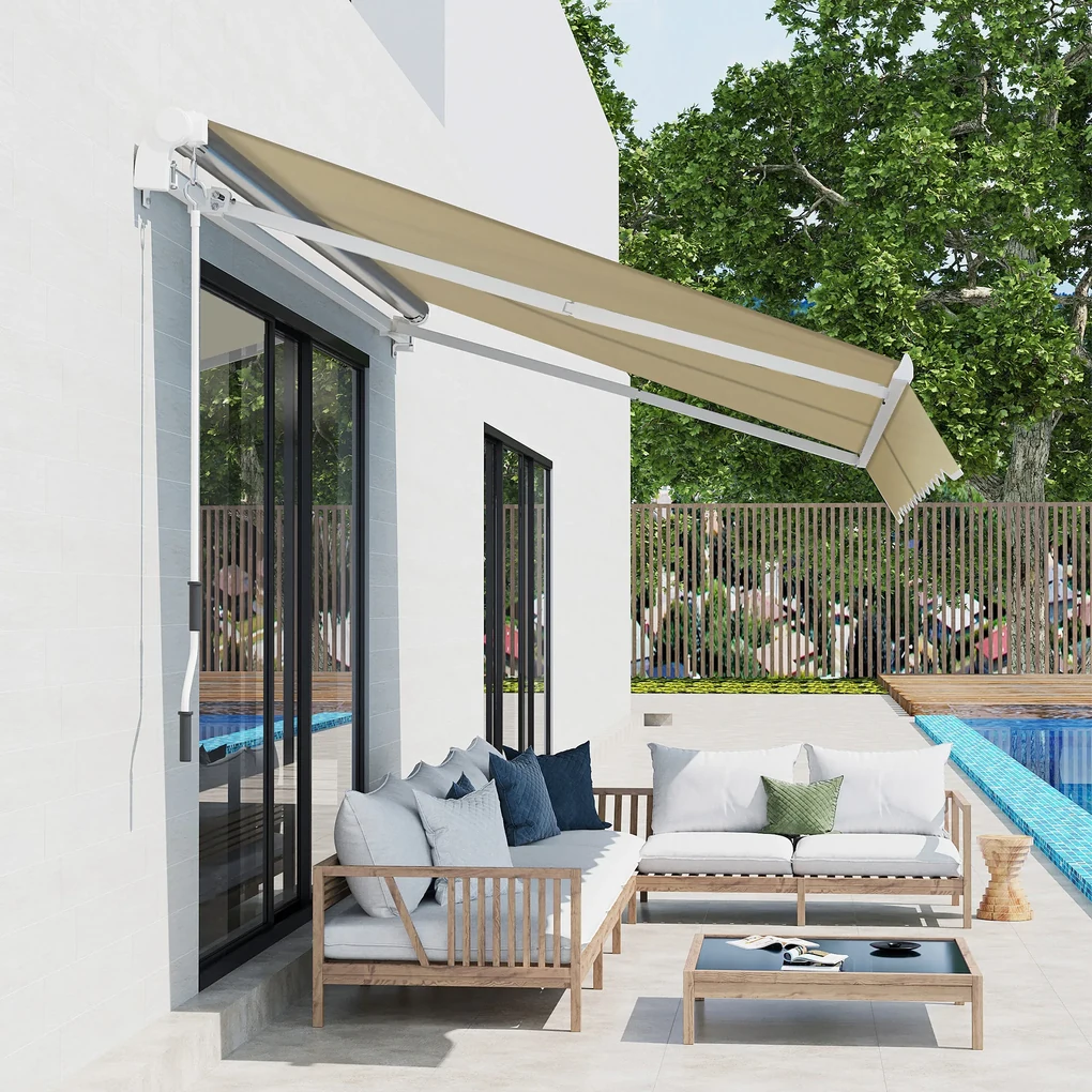 Outsunny copertina pentru soare, cu manivela, 295 x 250 cm | AOSOM RO