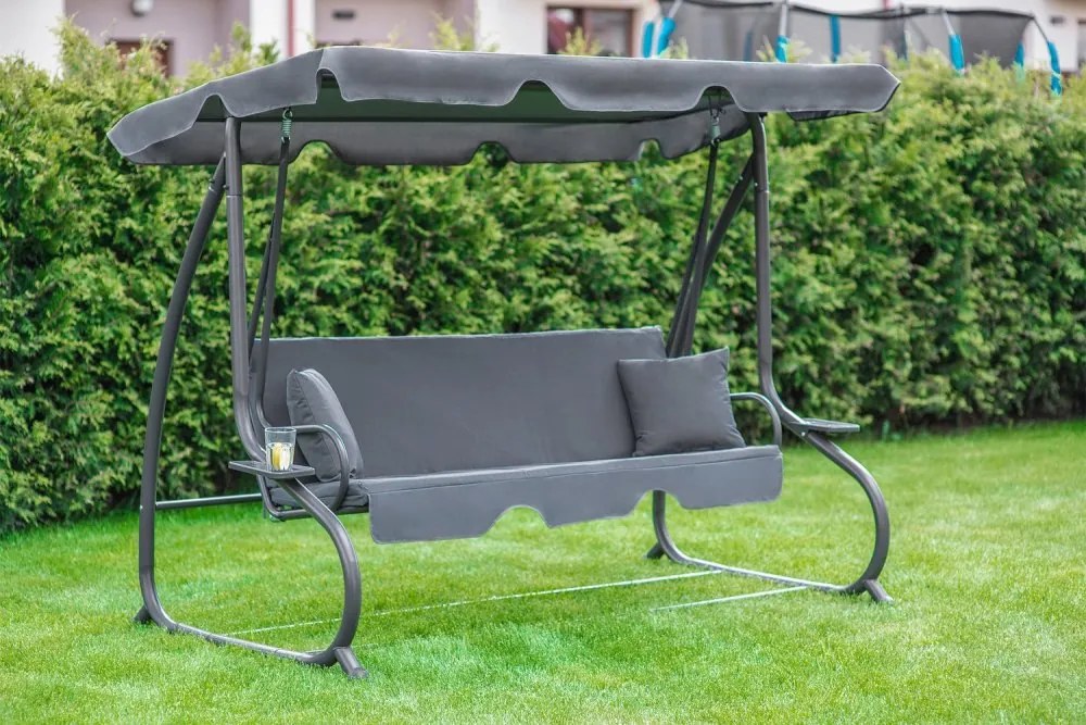 Leagăn de grădină reglabil în gri