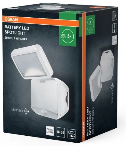 Osram - Proiector LED exterior de perete cu senzor BATTERY LED/4W/4xD IP54