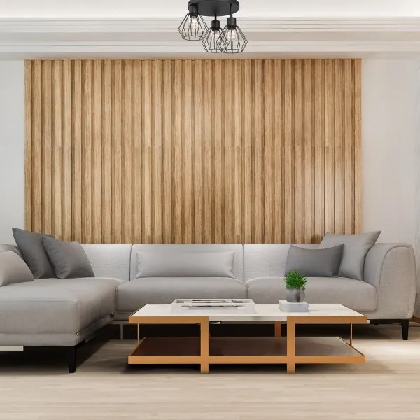 Plafonieră PARKLA 3xE27/15W/230V negru