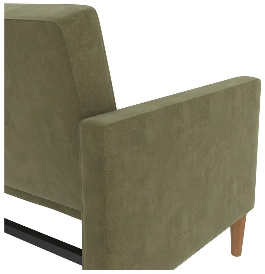 Canapea verde extensibilă cu tapițerie din catifea 207 cm Lilly – Støraa