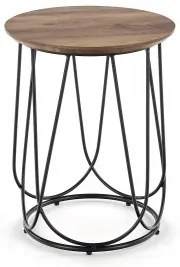 Masa de cafea din MDF si metal Nubira S Nuc / Negru, Ø40xH51 cm