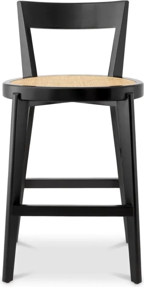 Scaun de bar LUX design clasic Alvear negru, ratan