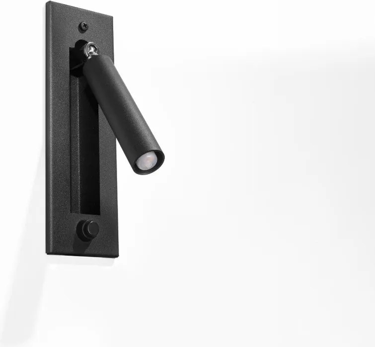 Aplică de perete neagră din metal Chimery – Sollux