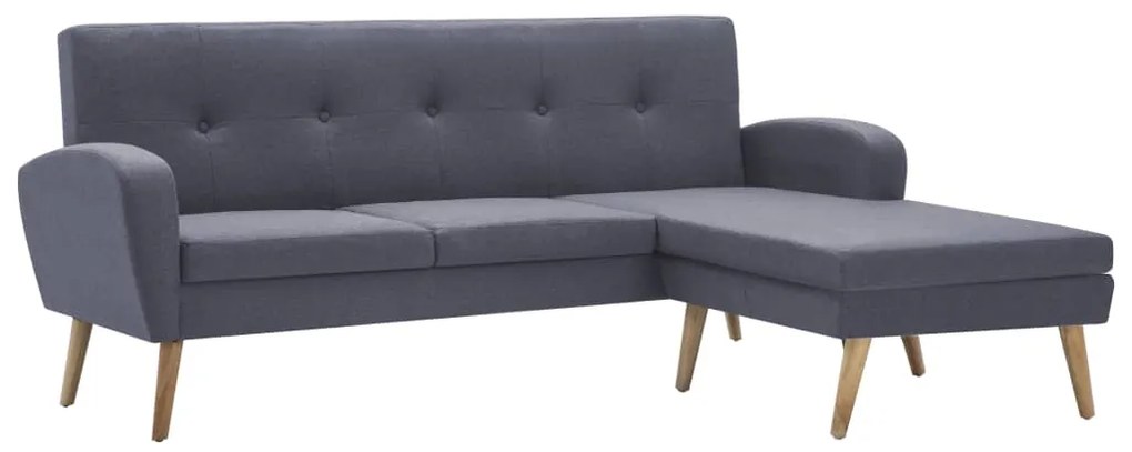 247000 vidaXL Canapea în formă de L gri deschis 186x136x79cm tapițerie pânză