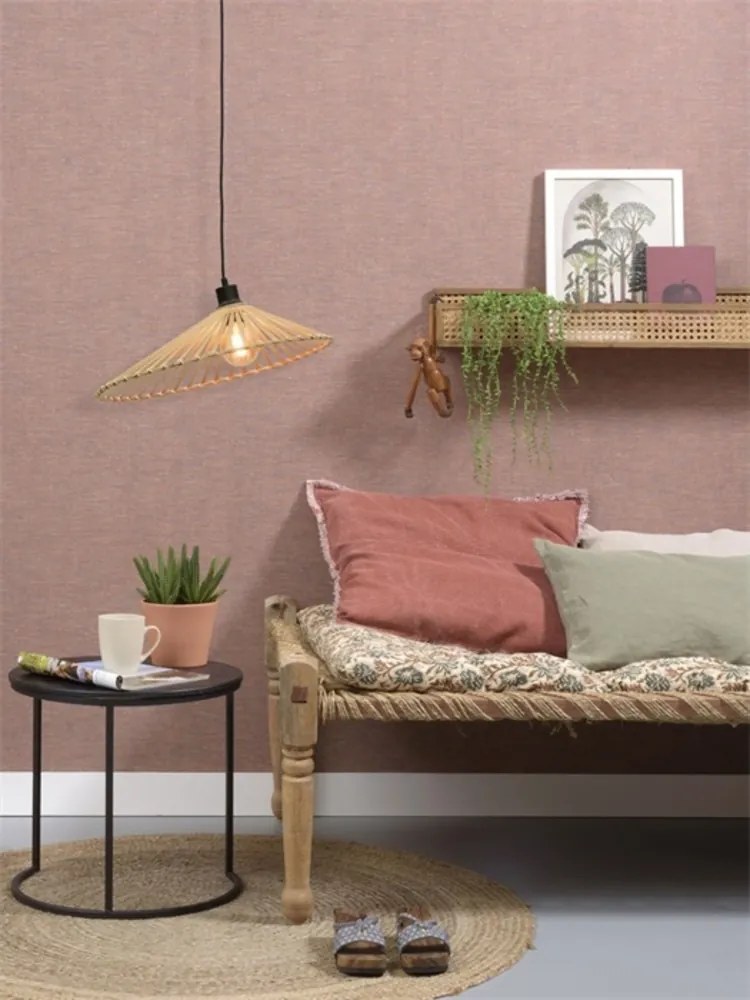 Lustra suspendata eco asimetrica din bambus Bromo M, 50x12cm