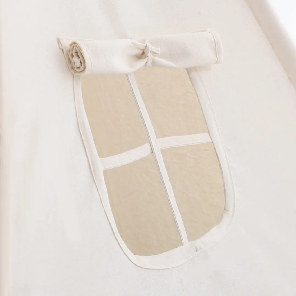 Cort tip teepee pentru copii JULIUS, 120x120x160cm, alb/gri Jurhan