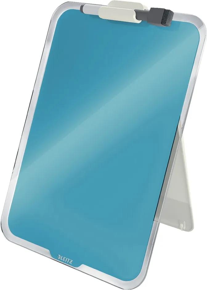 Flip-chart din sticlă pentru birou Leitz Cosy, 22 x 30 cm, albastru