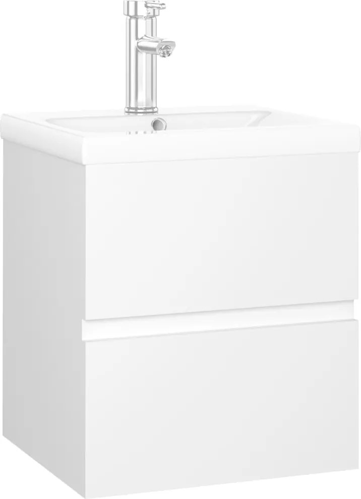 vidaXL Dulap cu chiuvetă încorporată, alb, lemn prelucrat