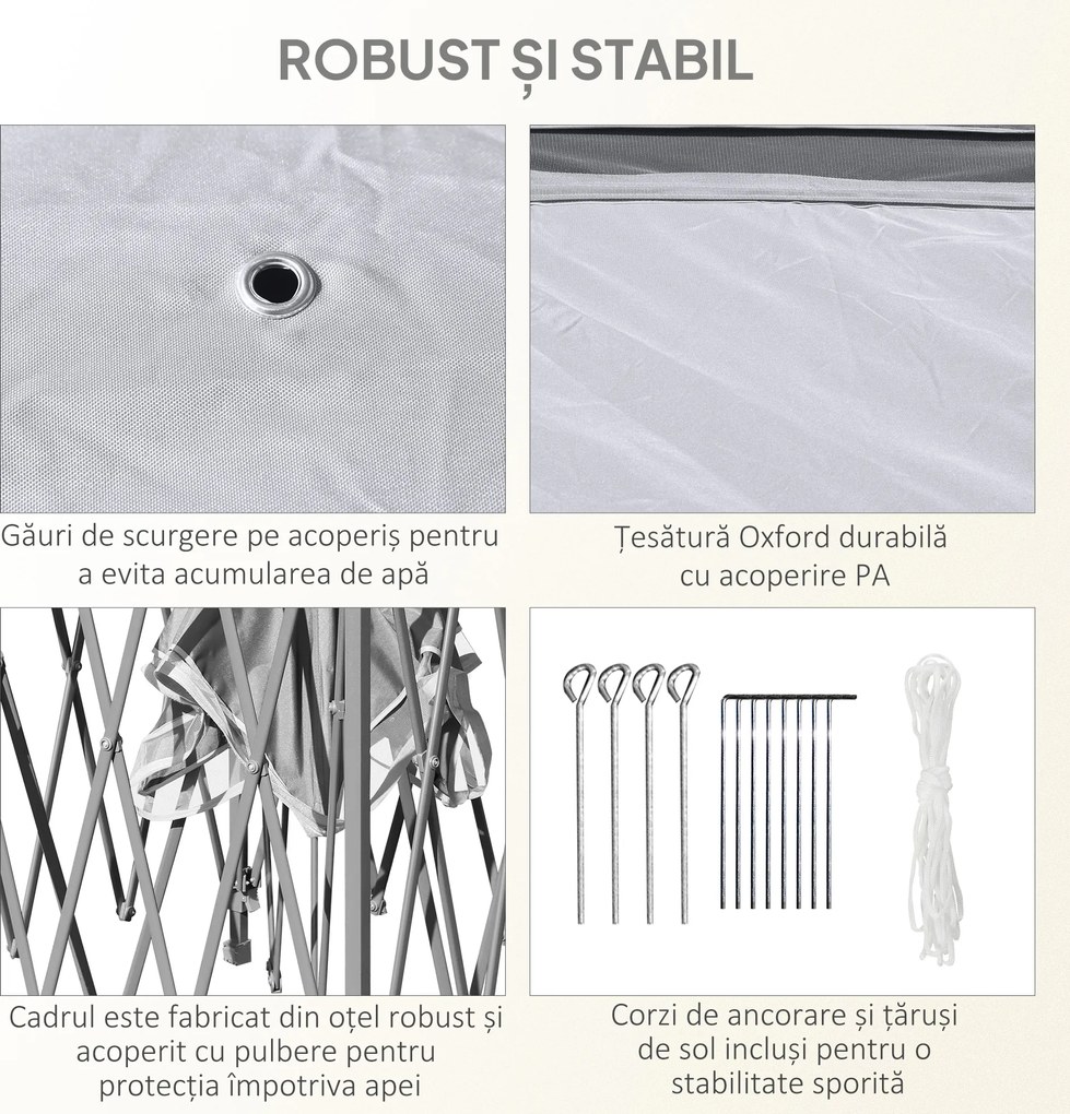 Outsunny Foișor Pliabil cu Plasă de Țânțari, Baldachin Dublu, Înălțime Reglabilă și Geantă, 330x330x288 cm, Bej | Aosom Romania