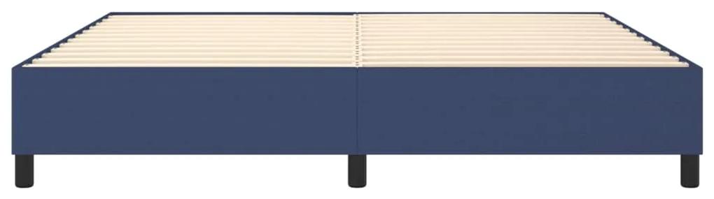 Cadru de pat box spring, albastru, 200x200 cm, textil Albastru, 35 cm, 200 x 200 cm