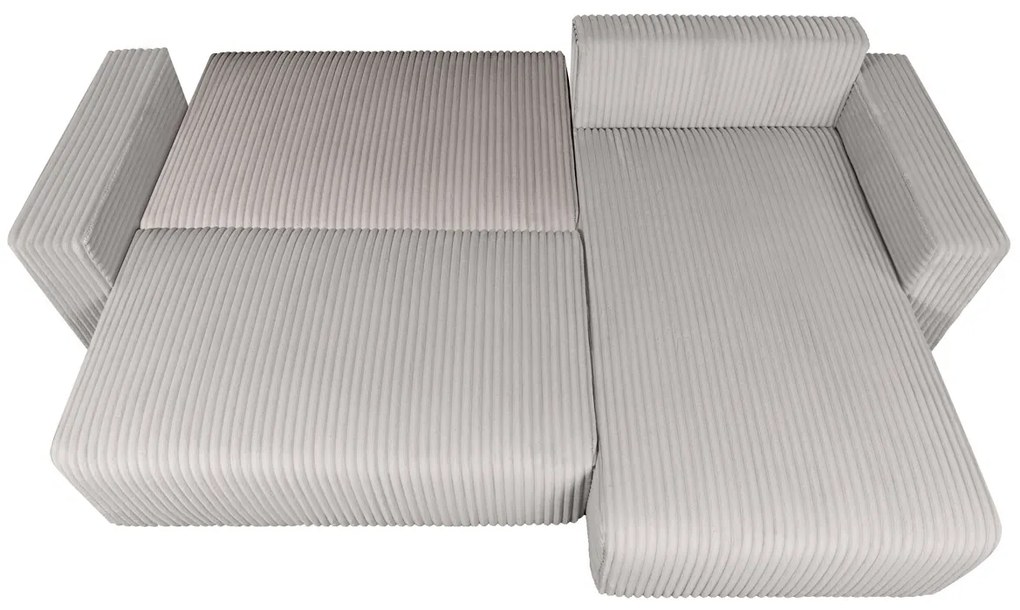 Coltar extensibil Verona Gri Reyat, 290x170x80 cm cu lada de depozitare