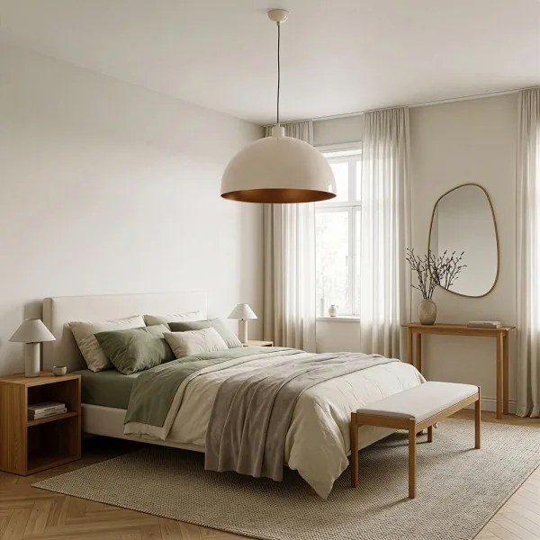 Brilagi - Lustră LED suspendată pe cablu METALO 1xE27/40W/230V diam. 40 cm bej/cupru