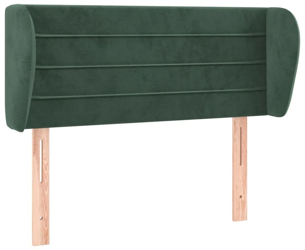 3117329 vidaXL Tăblie de pat cu aripioare verde închis 103x23x78/88 cm catifea