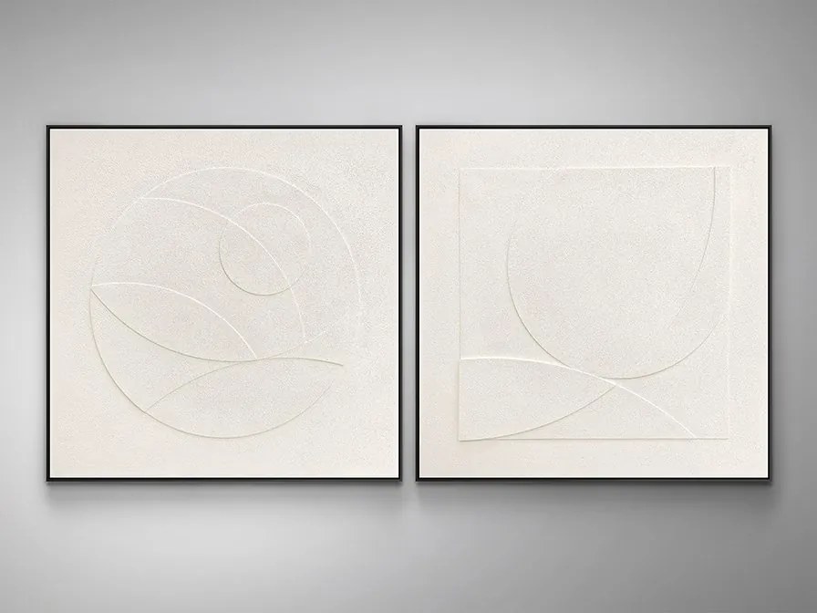 Set de 2 tablouri / Basorelief decoratiune perete Albos 100x100cm