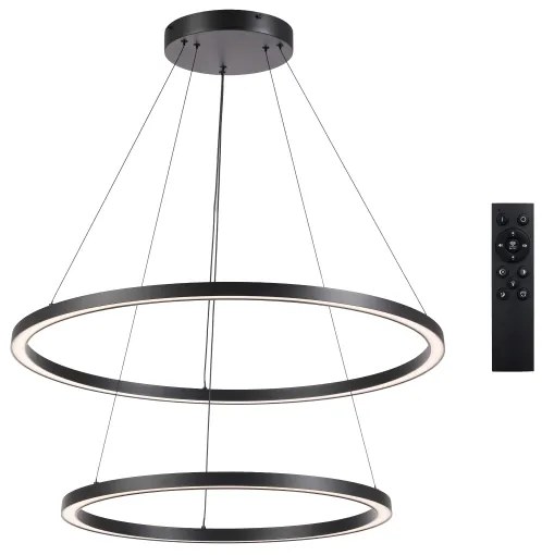 Brilagi - Lustră suspendată pe cablu PORTOFINO LED/98W/230V Ø 80 cm, reglabilă, negru + telecomandă