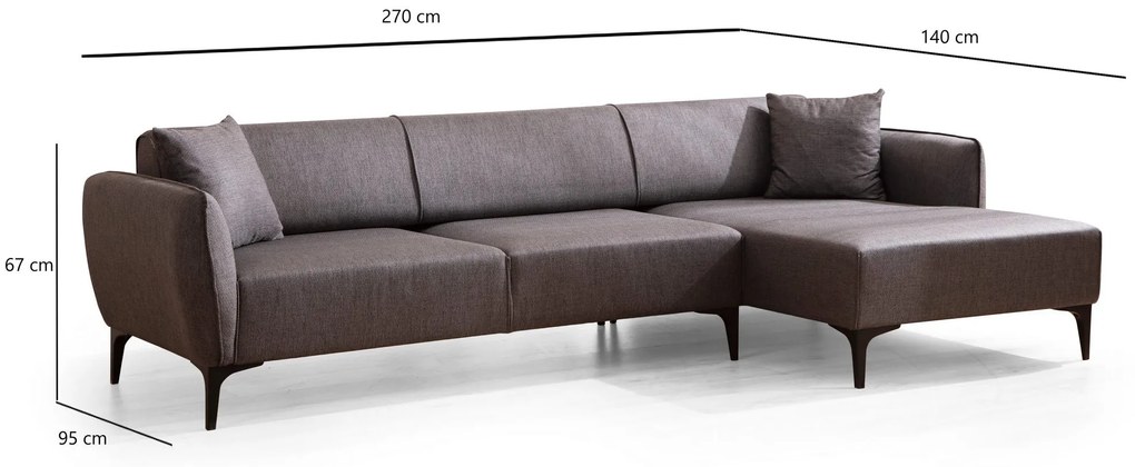Canapea de colț Belissimo Right - Dark Grey