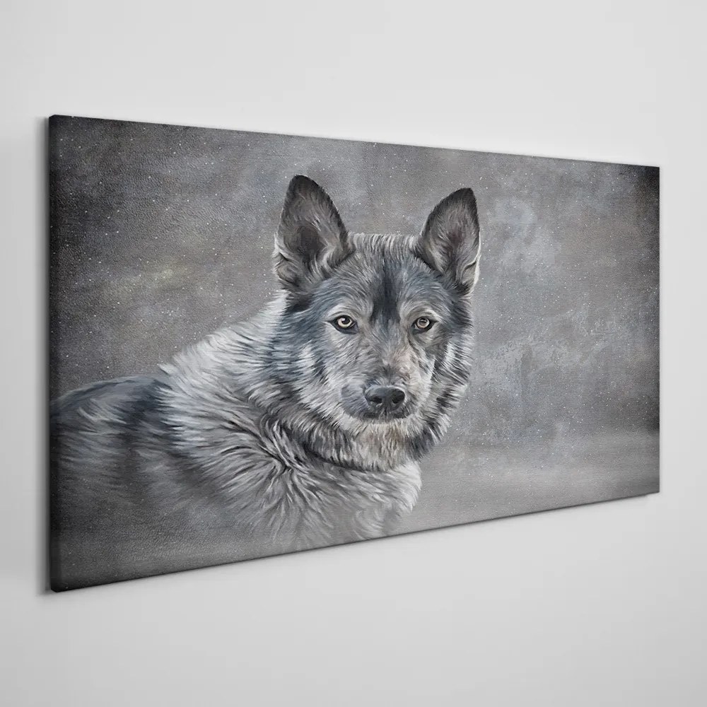 Tablou canvas Zăpadă de iarnă Animal lup Câine