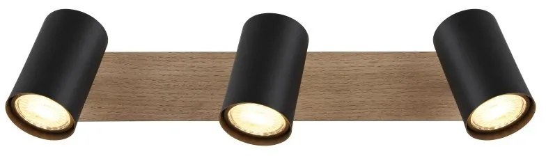 Plafoniera cu 3 Spoturi directionabile LINCA natur/negru