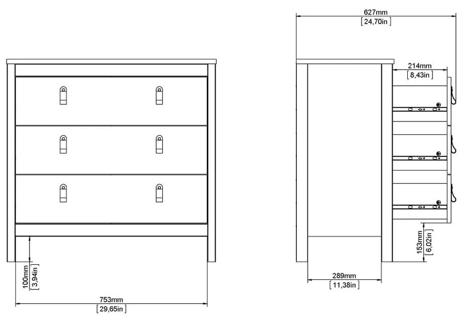 Comodă grej 82x80x38 cm Madrid – Tvilum