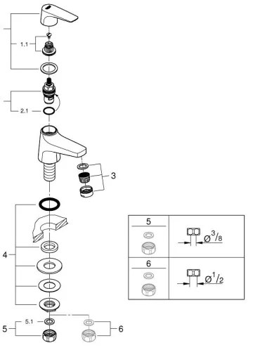 GROHE 20577000 - Ventil START FLOW DN 15, montaj pe blat, crom lucios