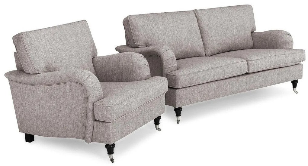 Set mobilier tapițat Bloomington A128Tapiterie, Picioare: Metal, Lemn, Role