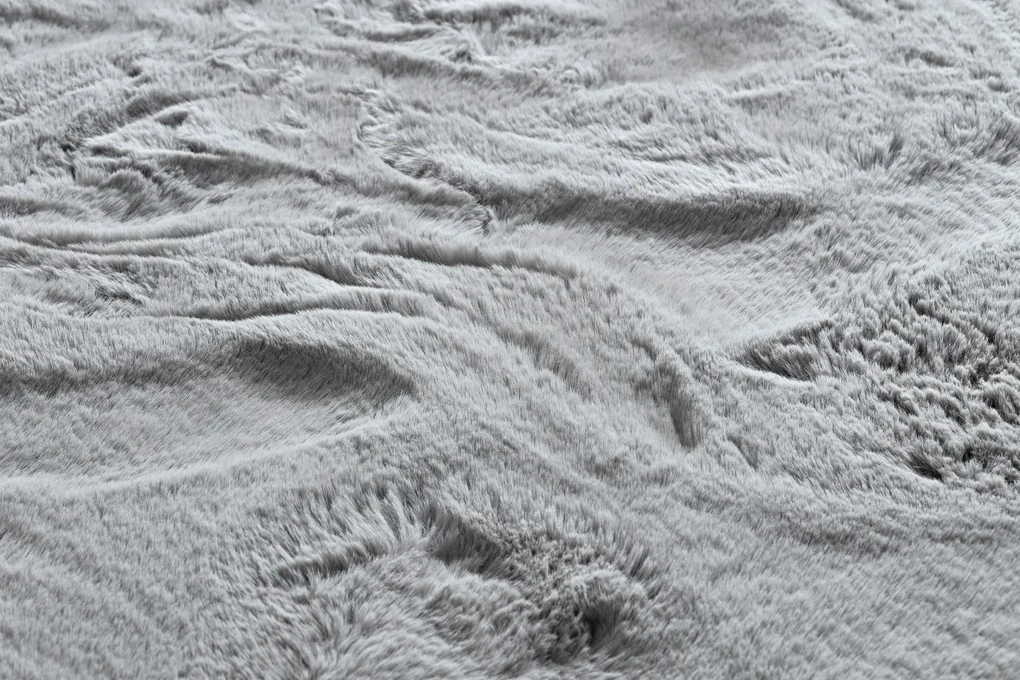 Covor modern de spălat TEDDY shaggy gri, antiderapant, foarte gros