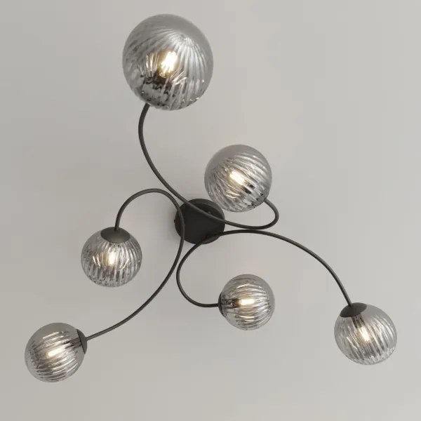 Lustră aplicată VIBRA 6xE14/10W/230V negru/gri