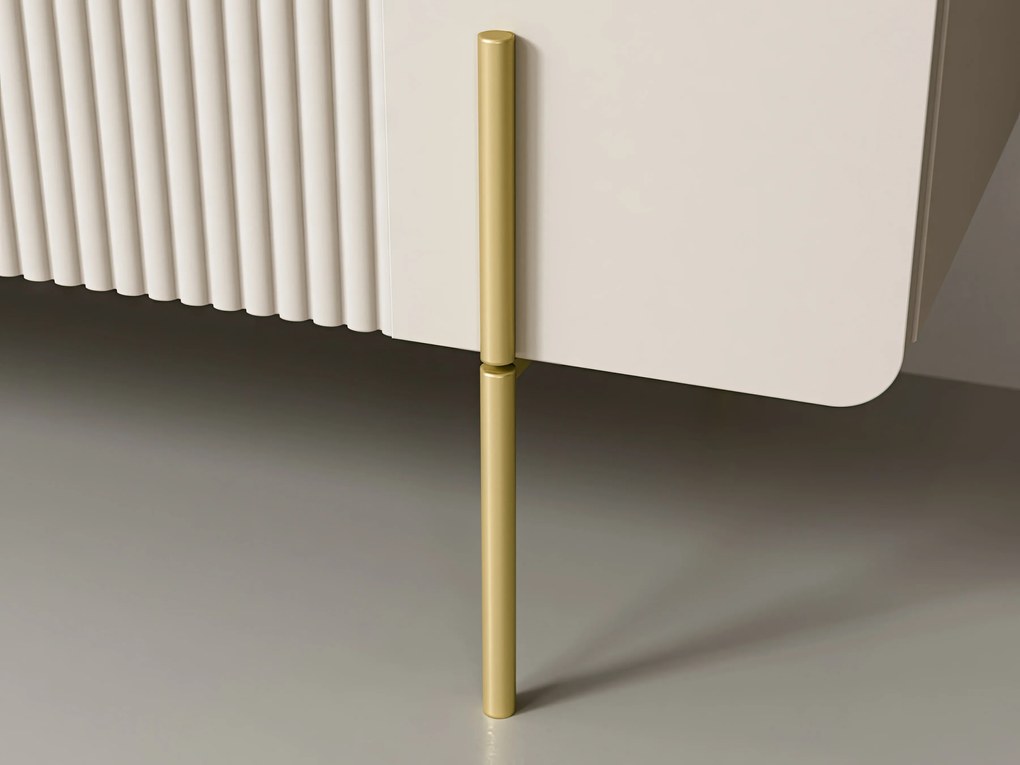 Măsuță de cafea Malmi 100 cm cu sertare - cașmir / picioare aurii