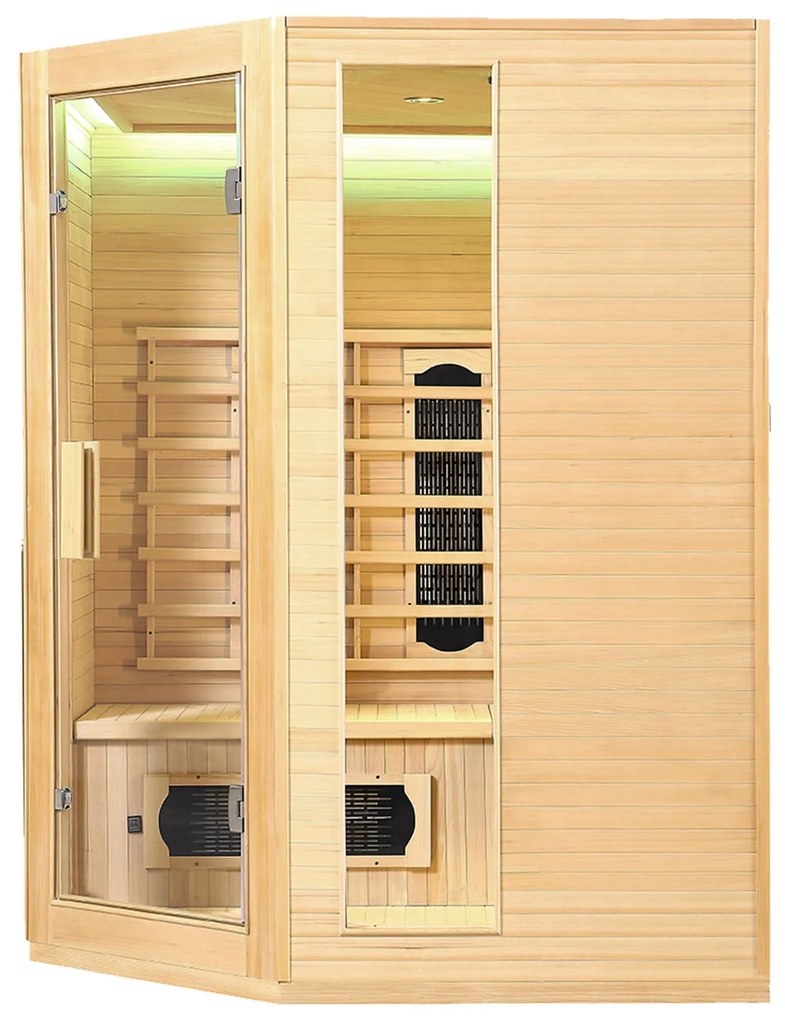 Infračervená sauna/tepelná kabína Nyborg E150K s keramikou, panelovým radiátorom a drevom Hemlock