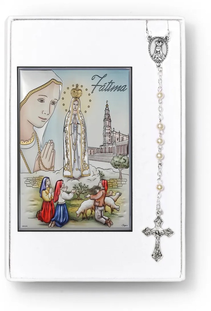 Set Icoana si rozariu Maica Domnului de la Fatima