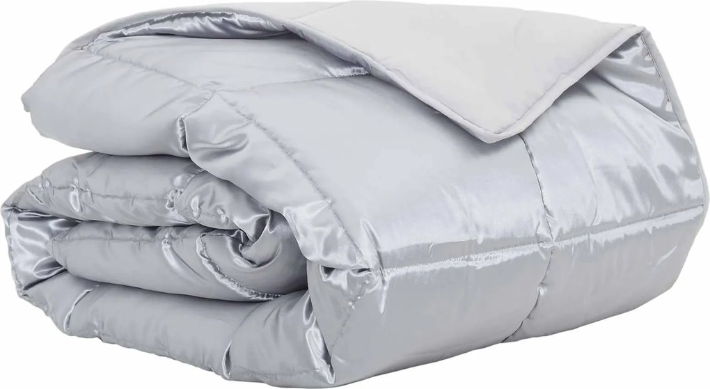 vidaXL Pilotă de vară Argintiu 135 x 200 cm Satin și Microfibra