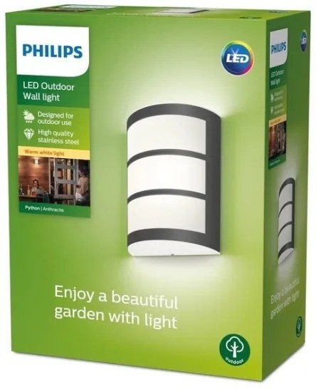 Aplică LED de exterior PYTHON LED/6W/230V 2700K IP44 Philips