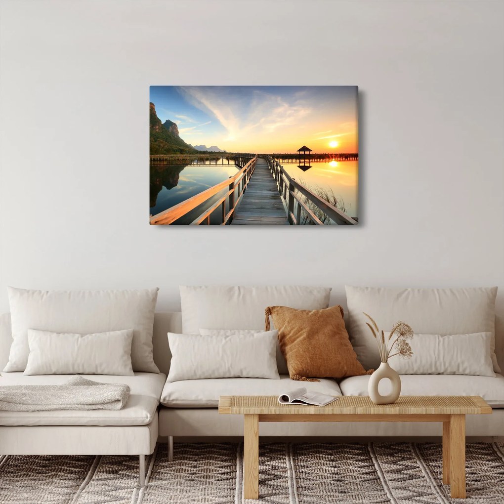Tablou ponton din lemn (90x60 cm)