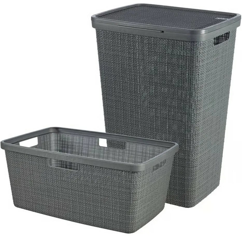 Curver Coș pentru rufe murdare Jute 58 l, griînchis