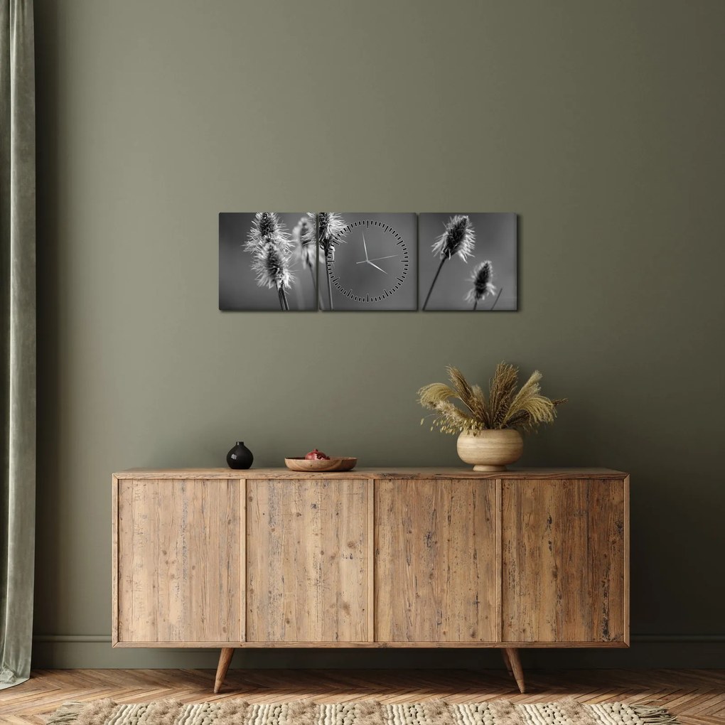 Tablou - Iarbă moale bej N⁰2 (cu ceas) (90x30 cm)