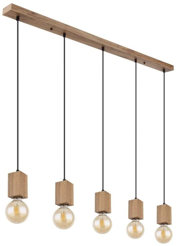 Lustra cu 5 pendule design industrial ERNA maro
