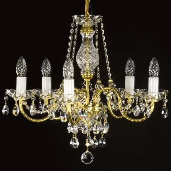 Candelabru cristal Bohemia 5 brate, diam. 53cm Adela V CE