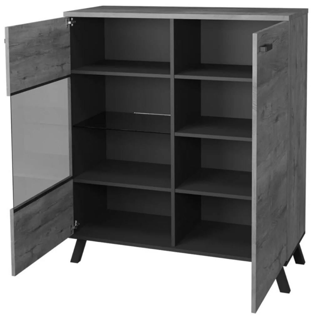 Comodă Juha 5 (stejar lefkas + negru). 1087631