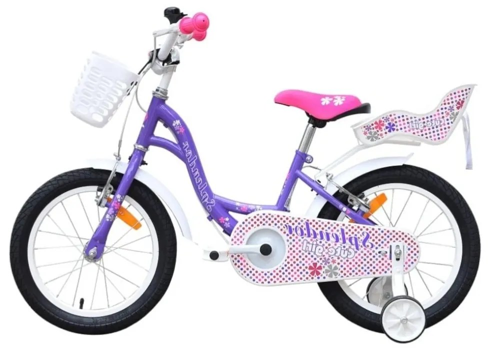 Bicicleta pentru copii NOVOKIDS™ Splend'Or Boom PRO Edition, Cu cosulet pentru copii, Roti 12" inch, Maxim 50 kg, Cadru din otel, Roti ajutatoare