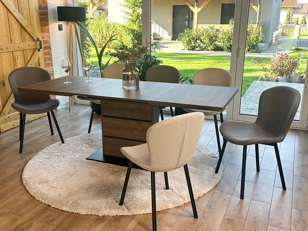 MAZZONI EXPORT FIORA Gri deschis Taupe (material Basel 34) - SCAUN MODERN TAPIȚAT PENTRU SALON/SUFRAGERIE LOFT