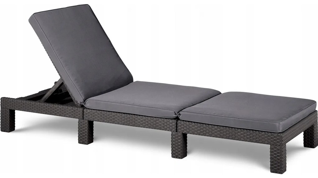 Sezlong cu spatar ajustabil, Keter, Daytona Grafit/ Gri- rece
