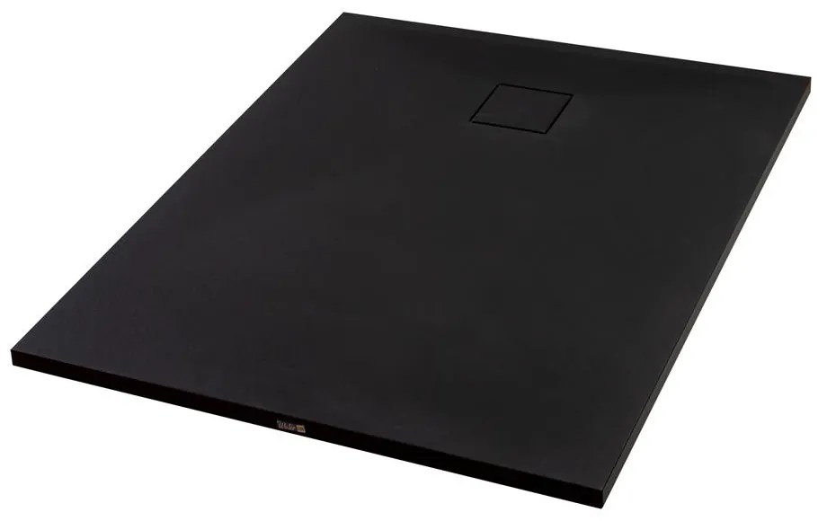 Cagliari Black 80x100x2,6 cm Cădiță de duș pătrată, SMC, cu sifon inclus
