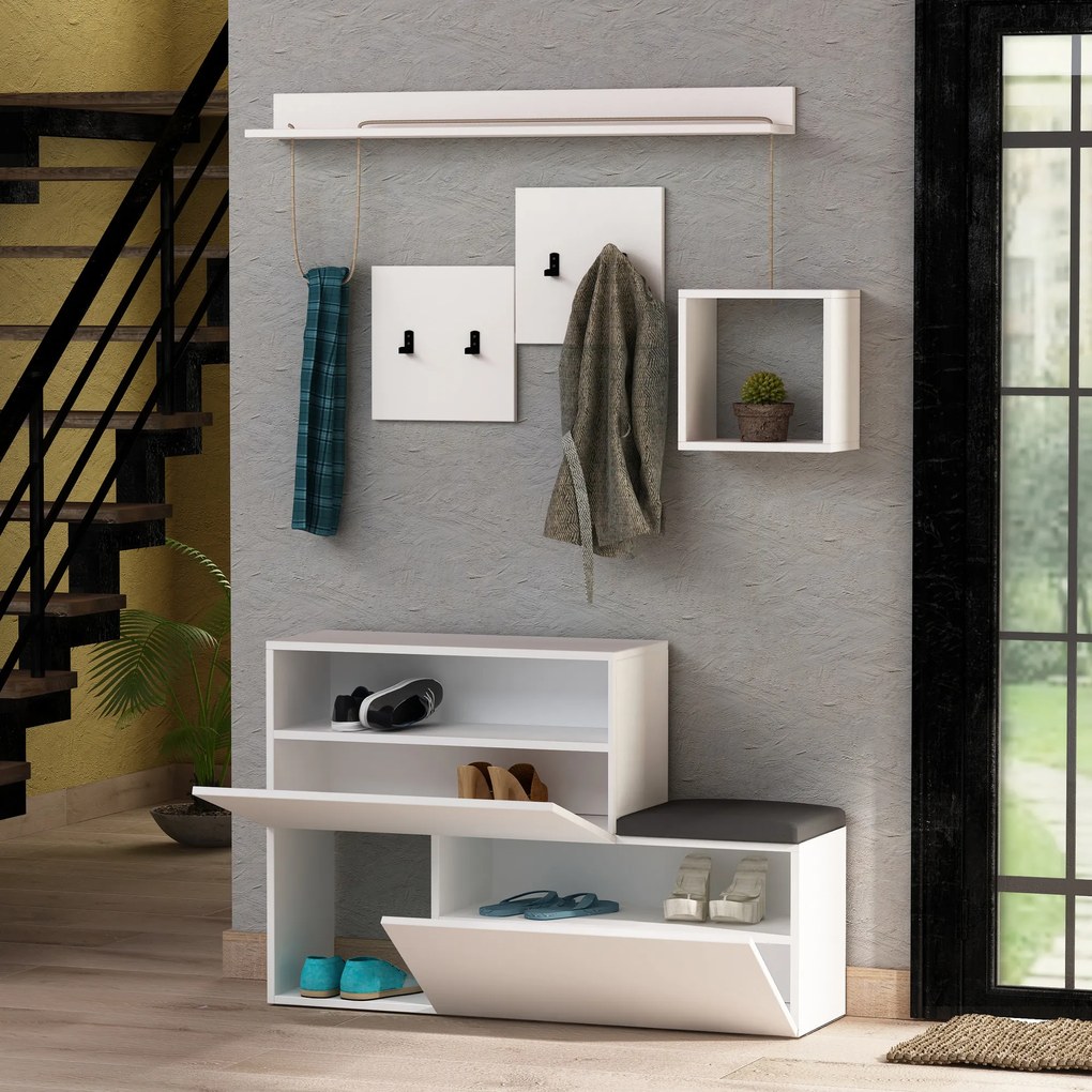 Set mobilier pentru hol Horton (Alb). 1071789